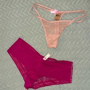 Victoria's Secret Pink and Magenta Panties Set